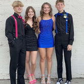 Gorgeous Short Royal Blue Tight Glitter Spaghetti Straps Homecoming Dress